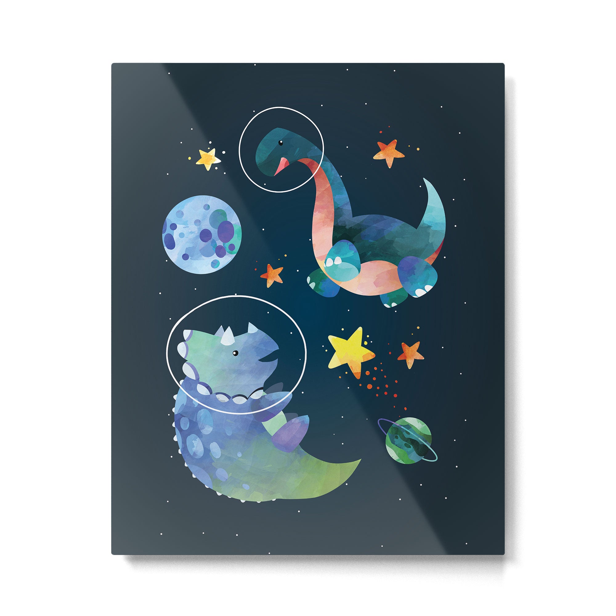 Space Triceratops dinosaur Metal Print Gallery Image 4