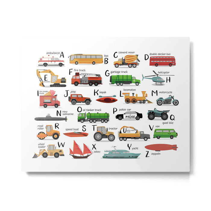 Transportation alphabet Metal Print Gallery Image 1