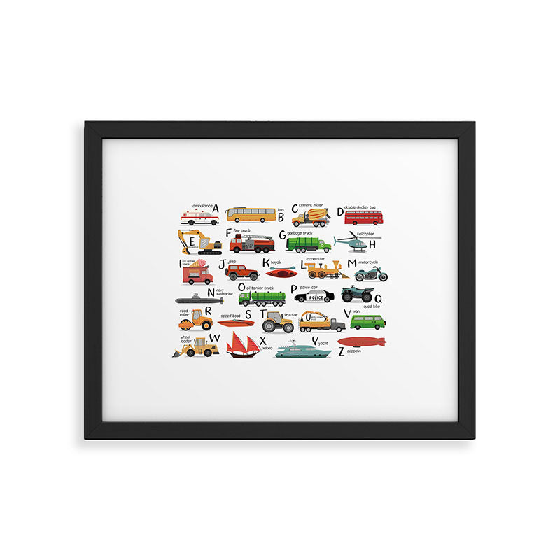 Transportation alphabet Framed Art Print Gallery Image 5