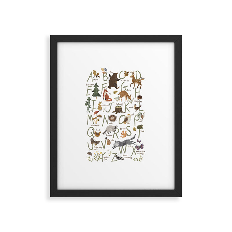 Woodland forest alphabet Framed Art Print Gallery Image 5