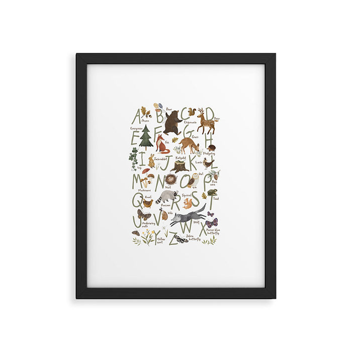 Woodland forest alphabet Framed Art Print Gallery Image 1