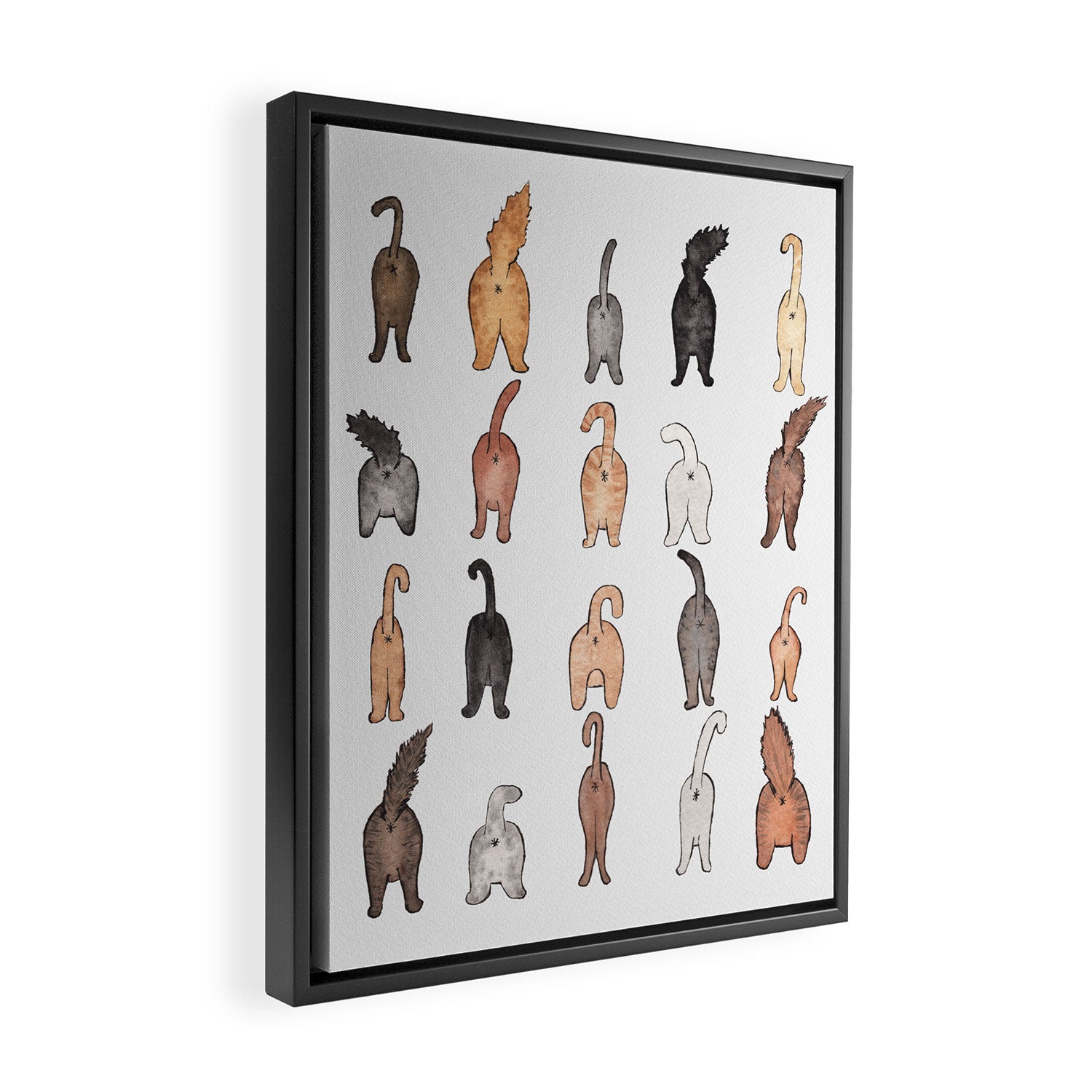 Cat butts Framed Canvas Print Gallery Image 2