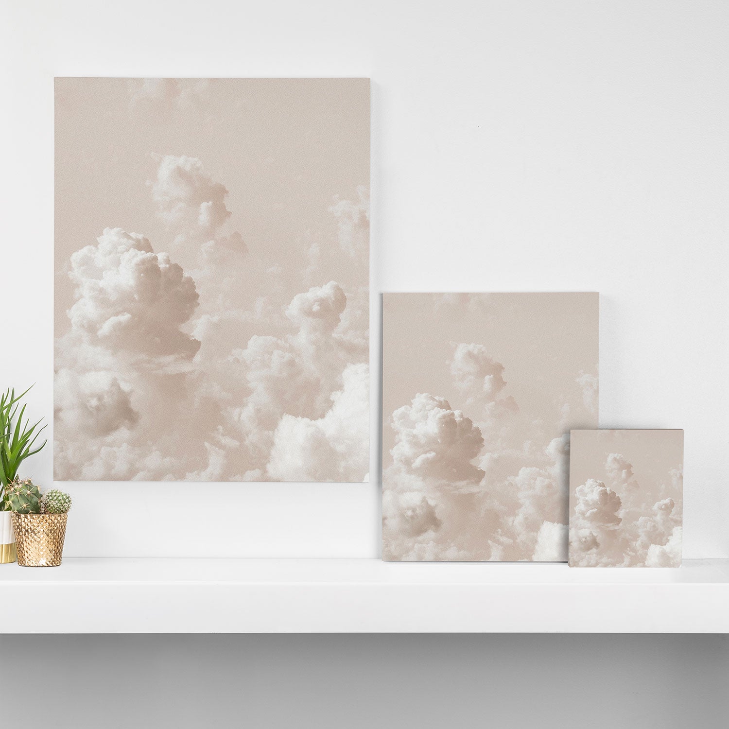 Light Academia Aesthetic white clouds Canvas Print Gallery Image 3