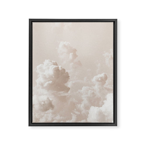 Light Academia Aesthetic White Clouds Framed Canvas Print
