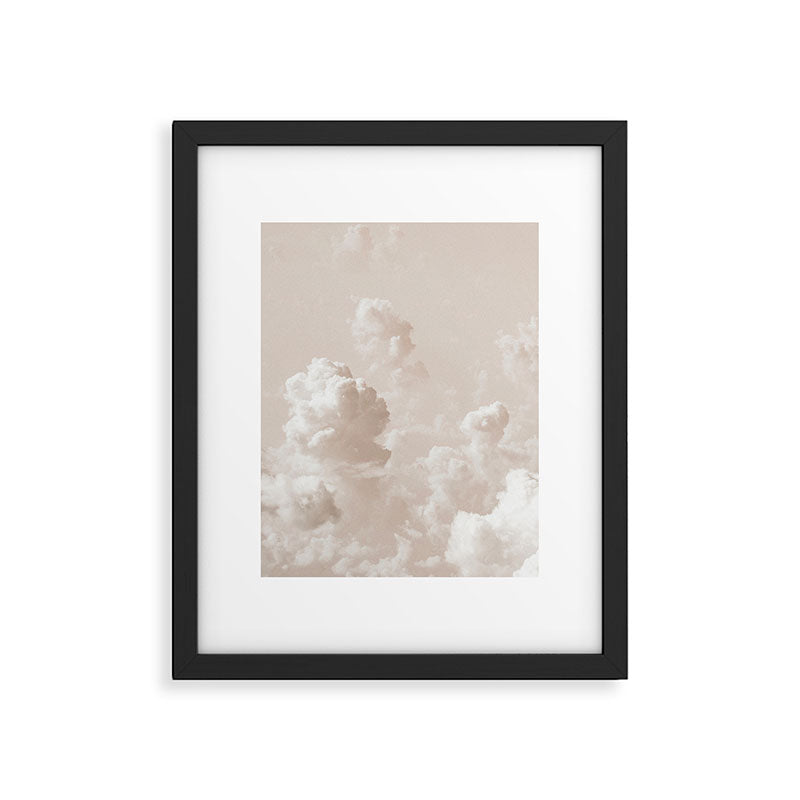 Light Academia Aesthetic white clouds Framed Art Print Gallery Image 6