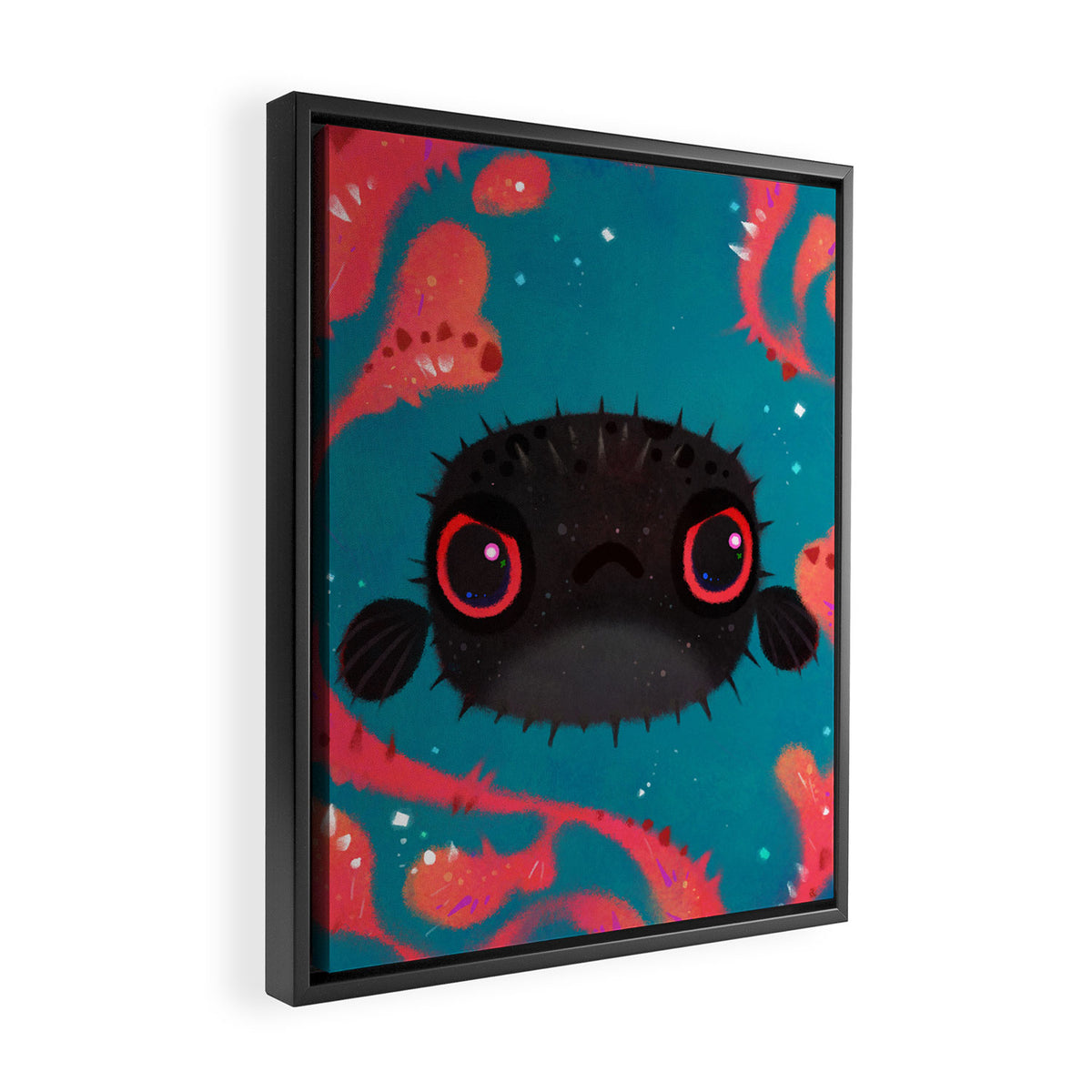 Angry puffer Framed Canvas Print Gallery Image 2
