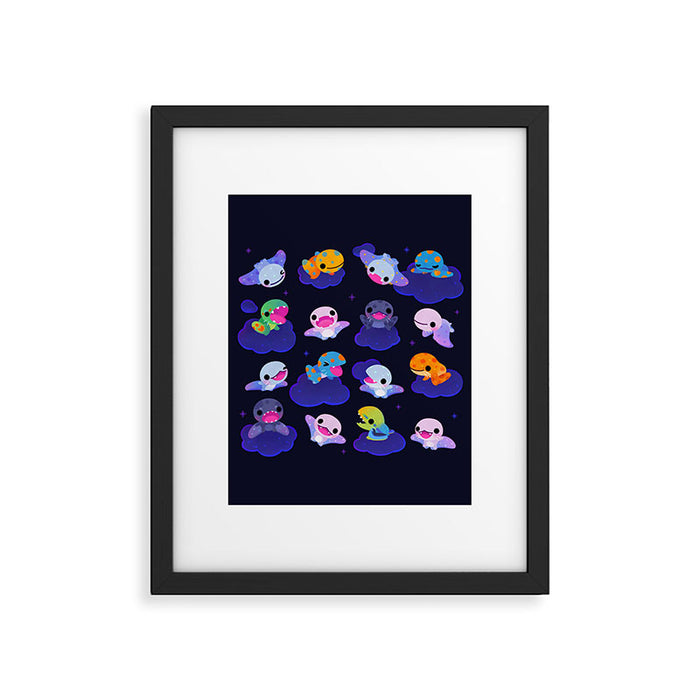 Anurognathus in the night sky Framed Art Print Gallery Image 1
