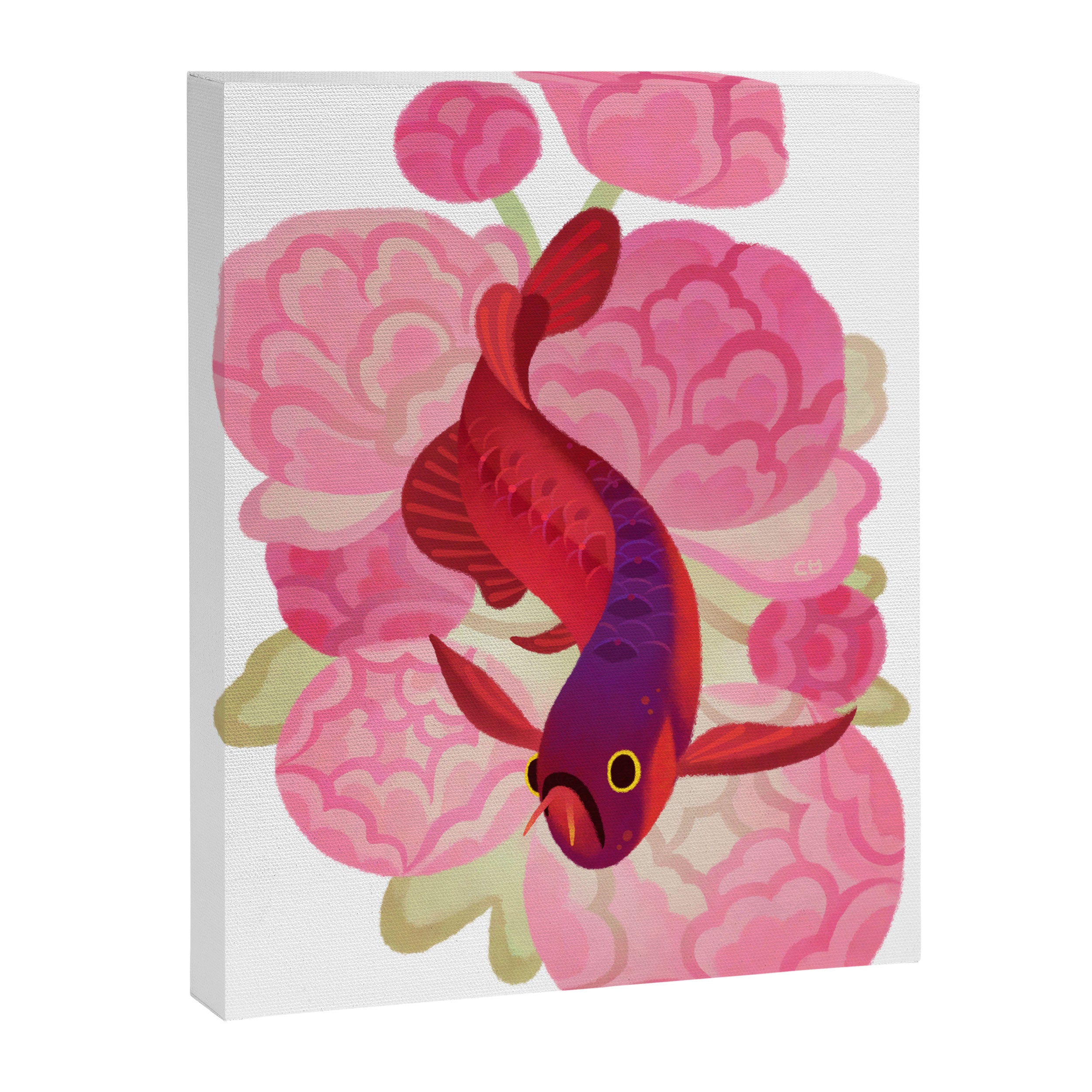 Arowana and peony 2 Canvas Print Gallery Image 6