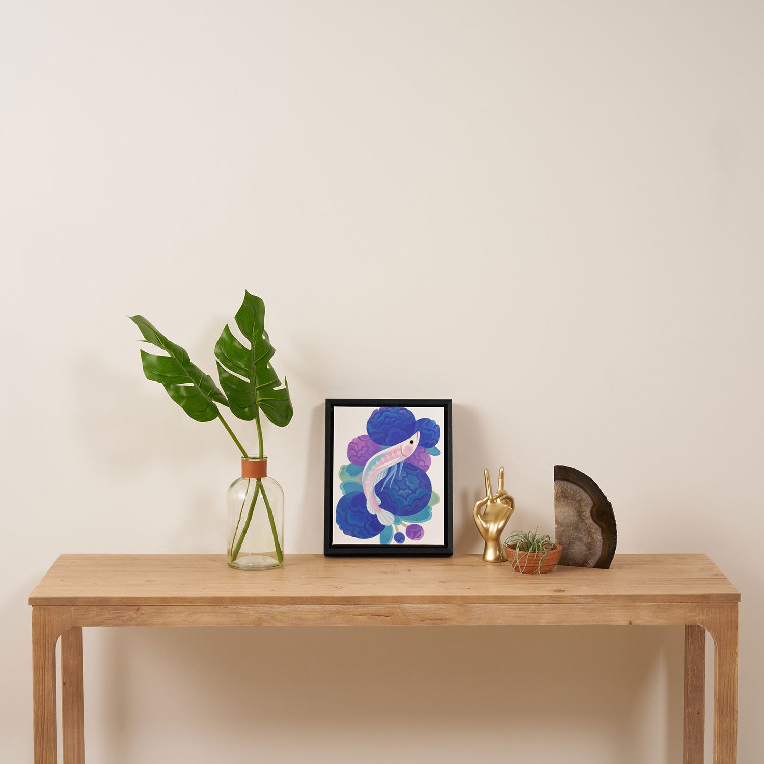 Arowana and peony Framed Canvas Print Gallery Image 4