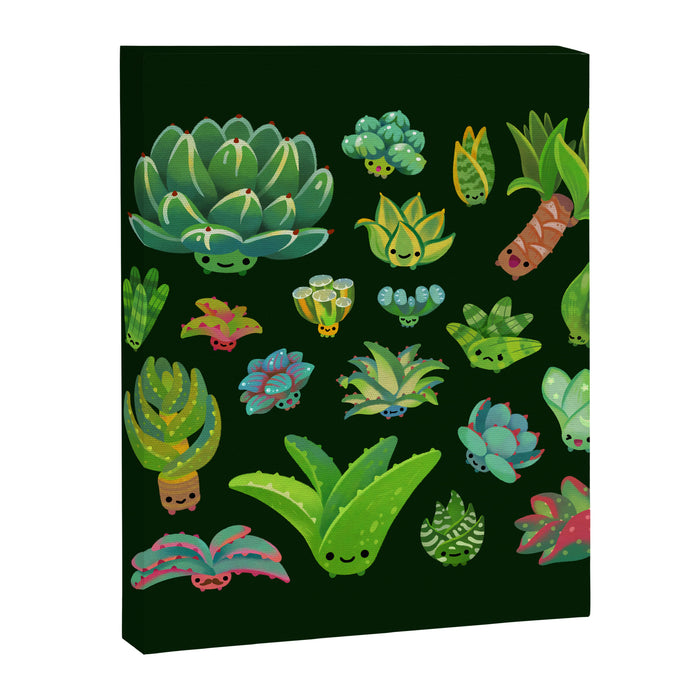 Baby succulent 1 - dark Canvas Print Gallery Image 1