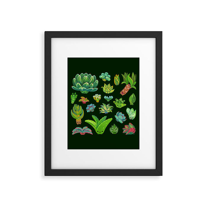 Baby succulent 1 - dark Framed Art Print Gallery Image 1