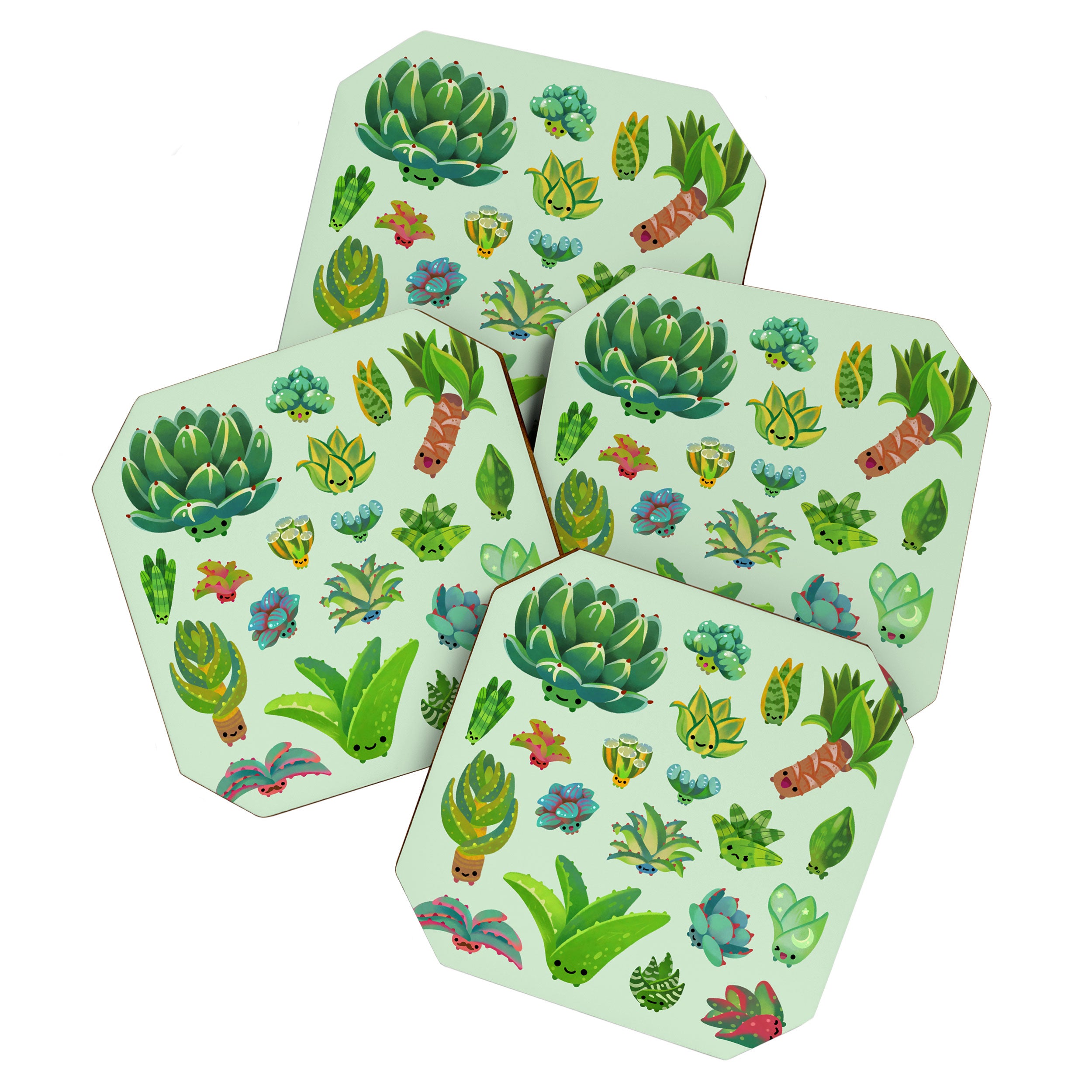 Baby succulent 1 - light Coaster Gallery Image 1