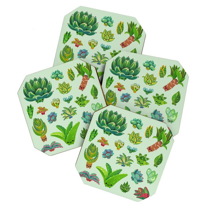 Baby succulent 1 - light Coaster Gallery Image 1