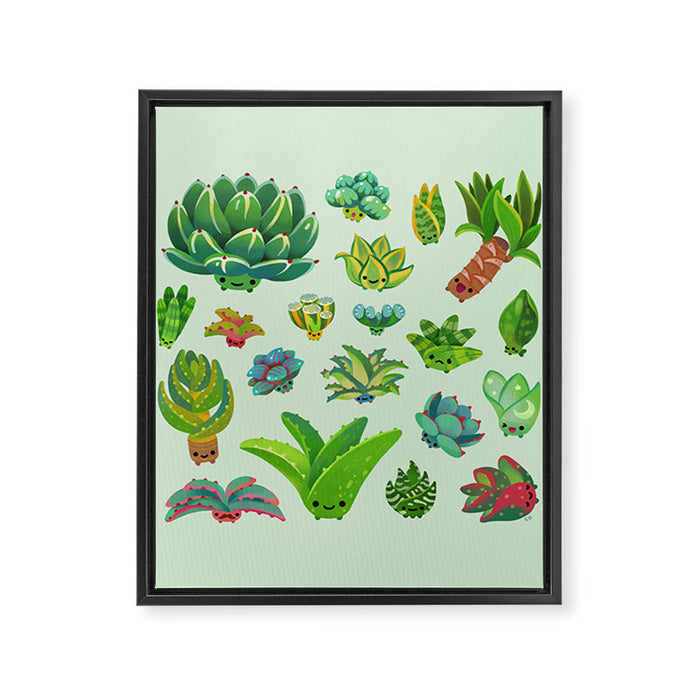 Baby succulent 1 - light Framed Canvas Print Gallery Image 1