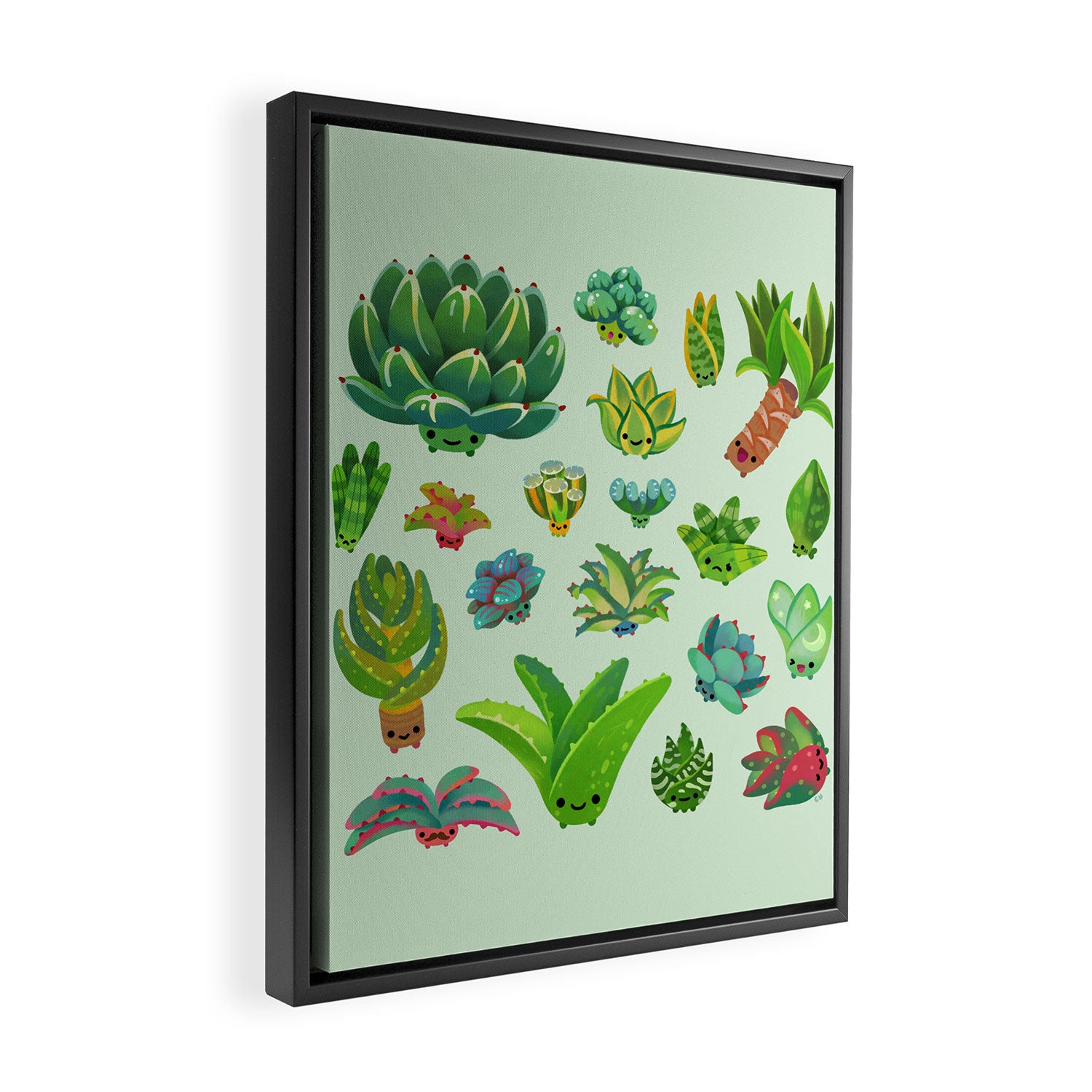 Baby succulent 1 - light Framed Canvas Print Gallery Image 2