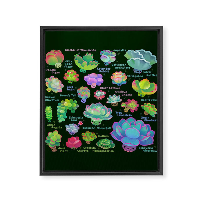 Baby succulent 2 - dark Framed Canvas Print Gallery Image 1