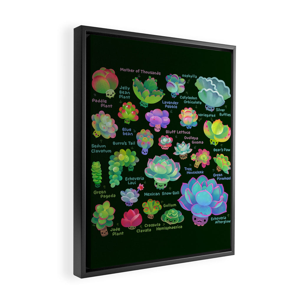 Baby succulent 2 - dark Framed Canvas Print Gallery Image 2