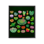 Baby succulent 3 - Mesembs (dark) Framed Canvas Print Gallery Image 8