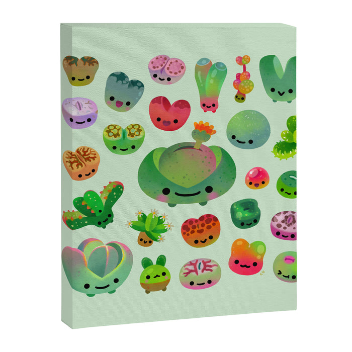 Baby succulent 3 - Mesembs(green) Canvas Print Gallery Image 1