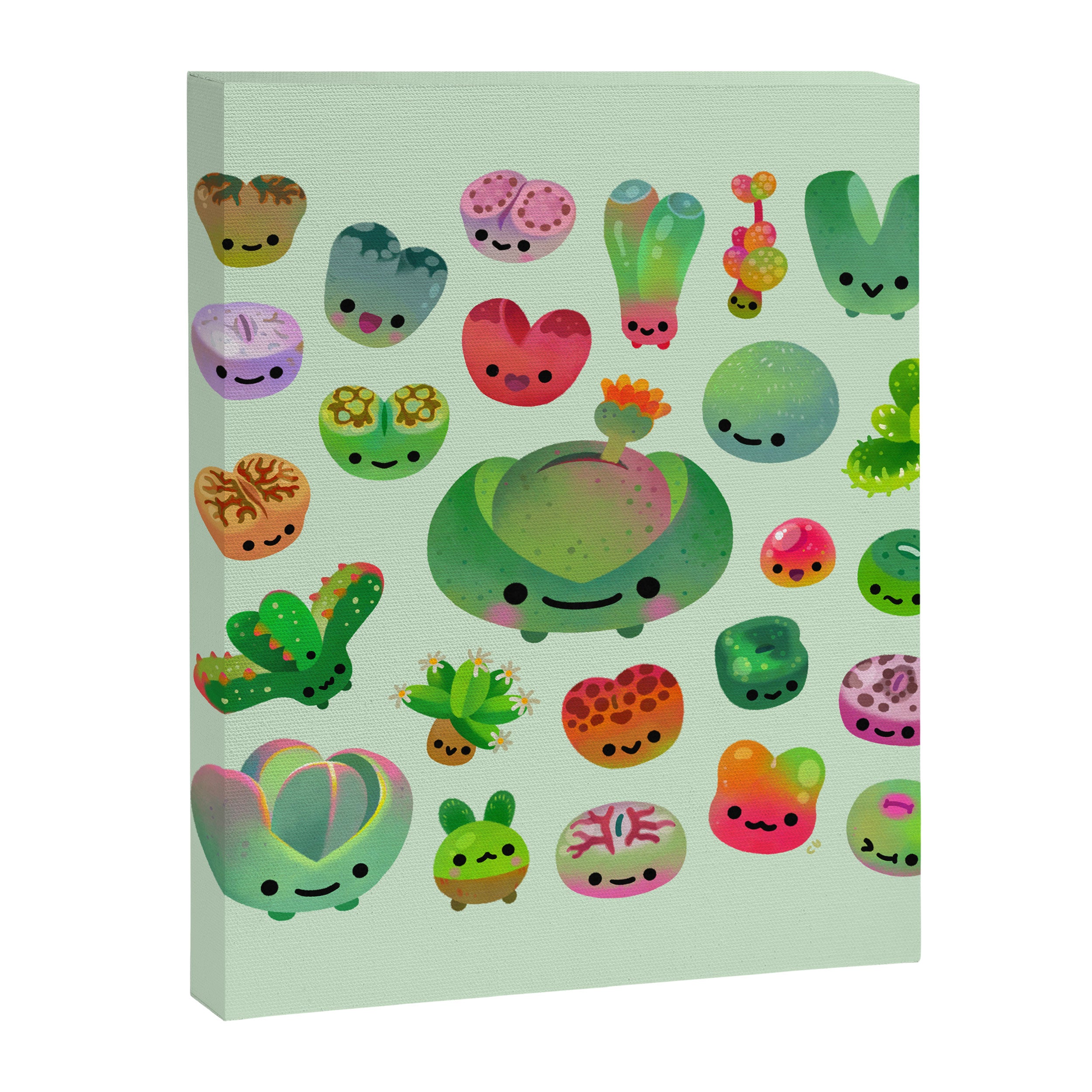 Baby succulent 3 - Mesembs(green) Canvas Print Gallery Image 8