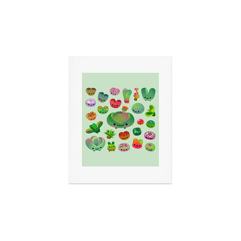 Baby succulent 3 - Mesembs(green) Art Print Gallery Image 1