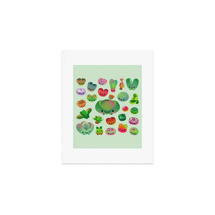 Baby succulent 3 - Mesembs(green) Art Print Gallery Image 1