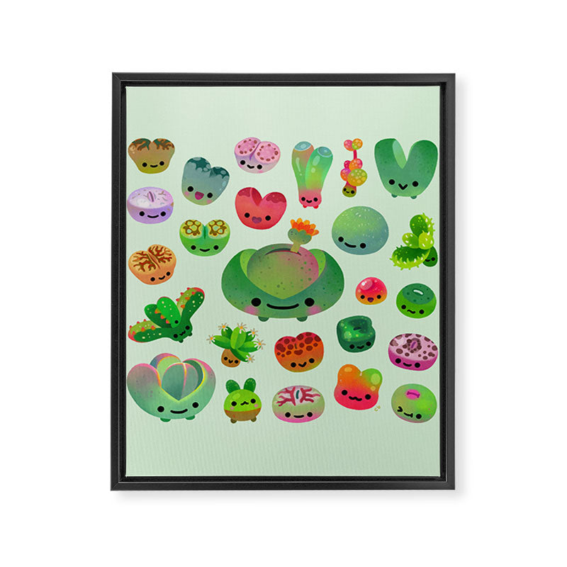 Baby succulent 3 - Mesembs(green) Framed Canvas Print Gallery Image 8