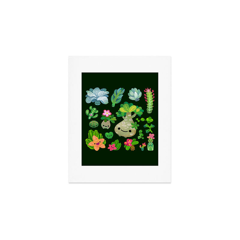 Baby succulent 4 - dark Art Print Gallery Image 1