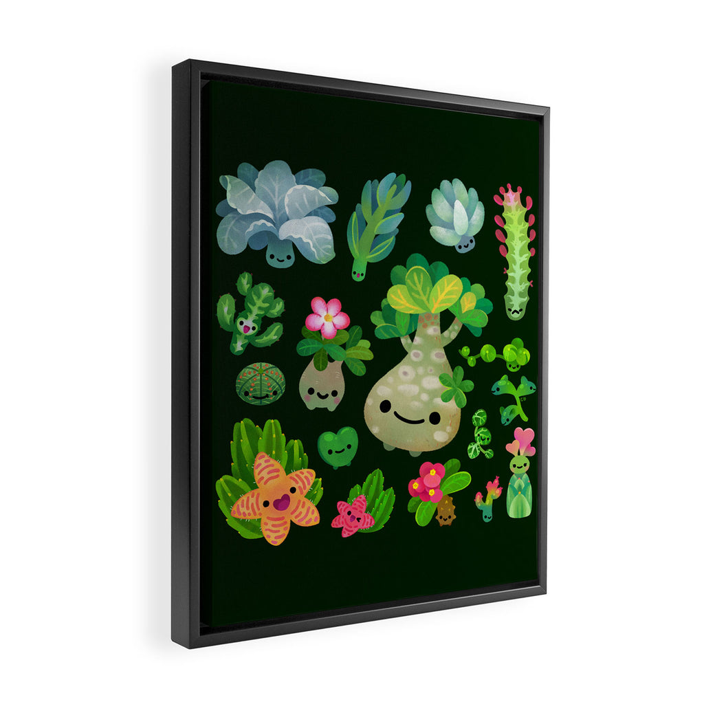 Baby succulent 4 - dark Framed Canvas Print Gallery Image 2