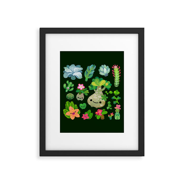 Baby succulent 4 - dark Framed Art Print Gallery Image 1