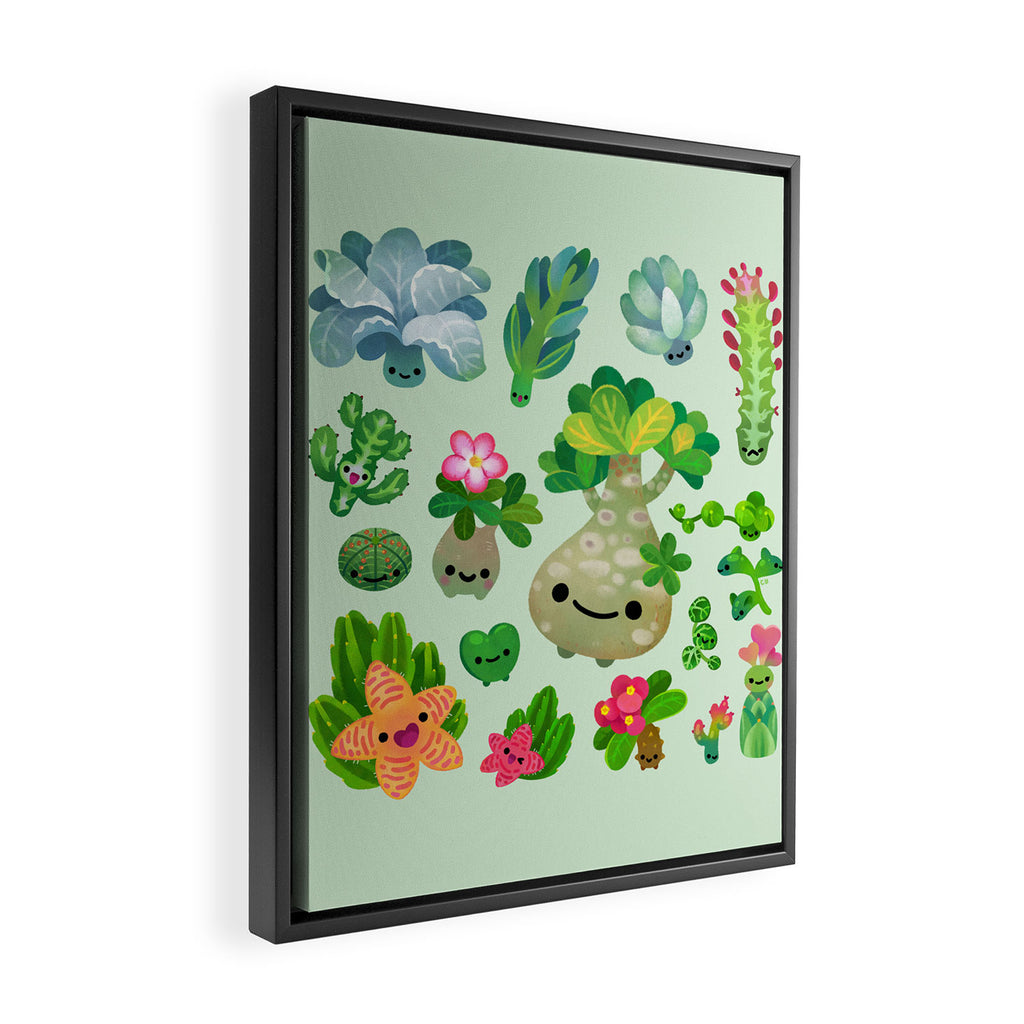 Baby succulent 4 - green Framed Canvas Print Gallery Image 2