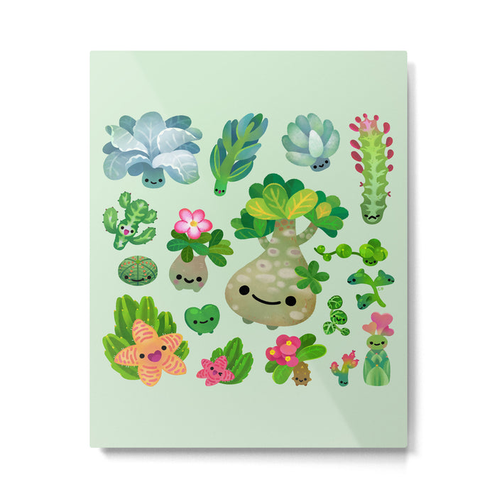 Baby succulent 4 - green Metal Print Gallery Image 1