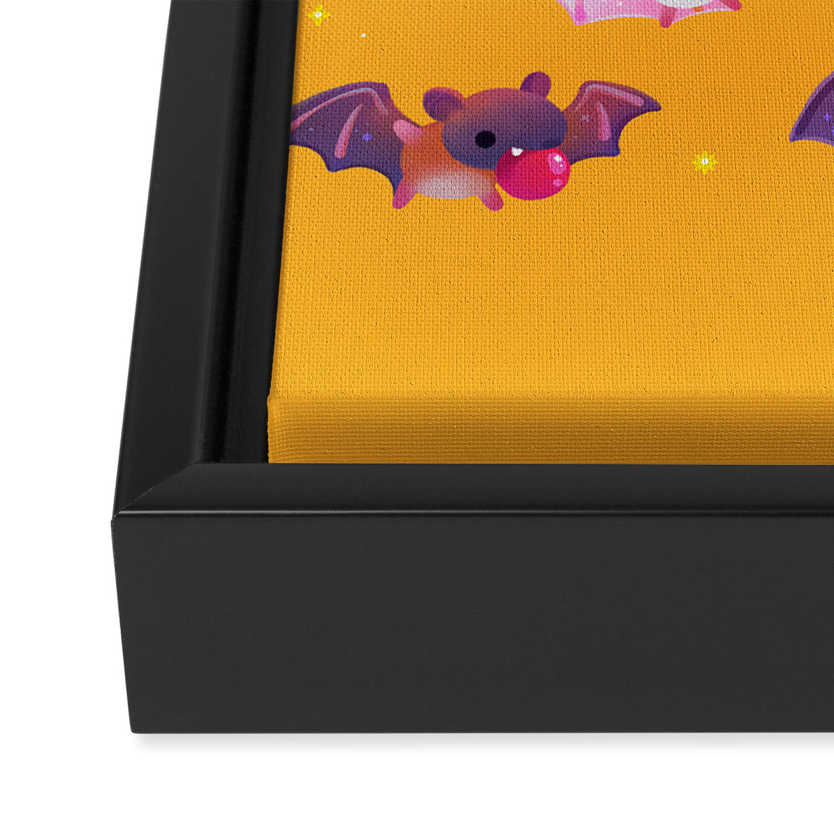 Bat - yellow Framed Canvas Print Gallery Image 3