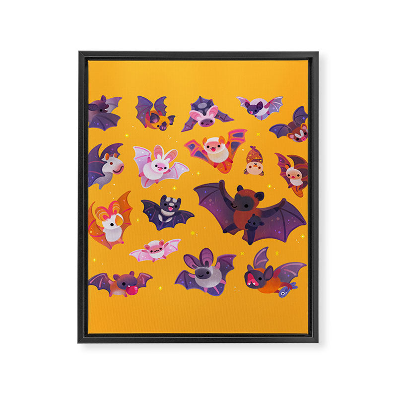 Bat - yellow Framed Canvas Print Gallery Image 6