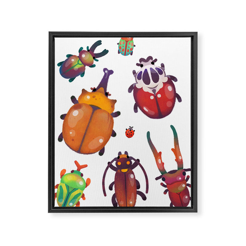 Beetle - pastel Framed Canvas Print Gallery Image 8