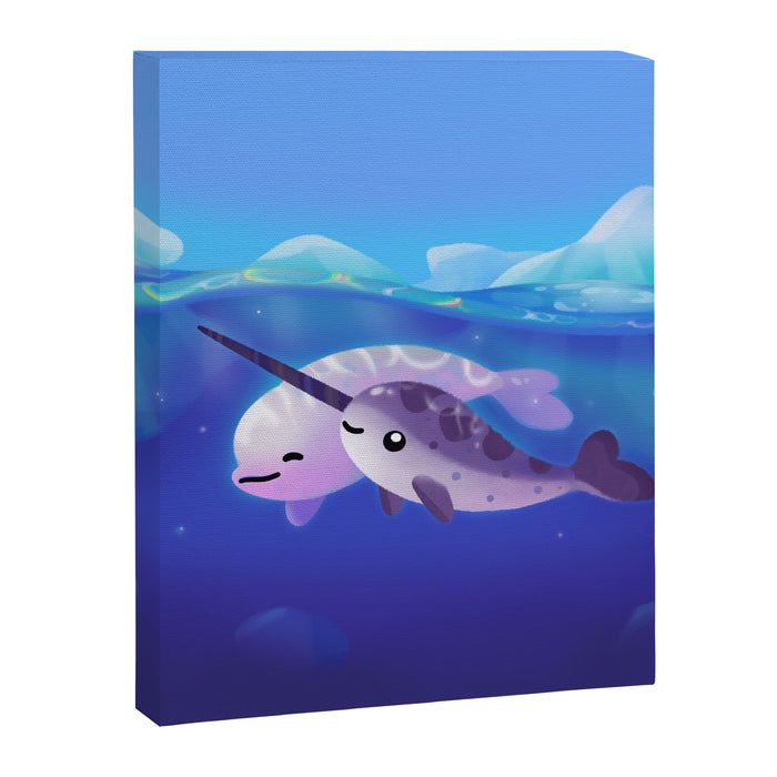 Beluga and Narwhal Canvas Print Gallery Image 1