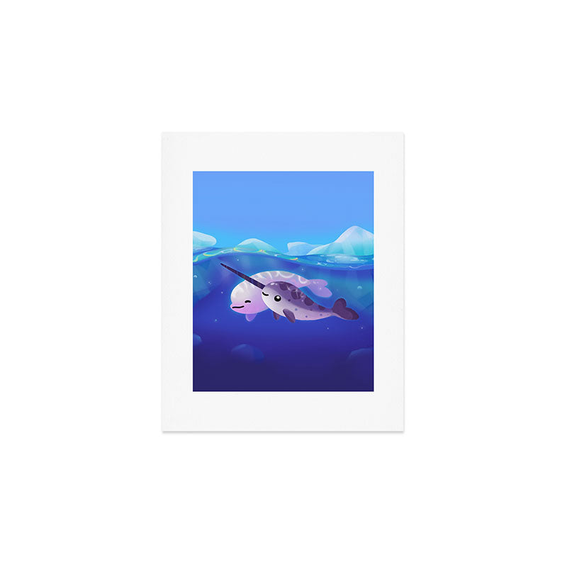 Beluga and Narwhal Art Print Gallery Image 1