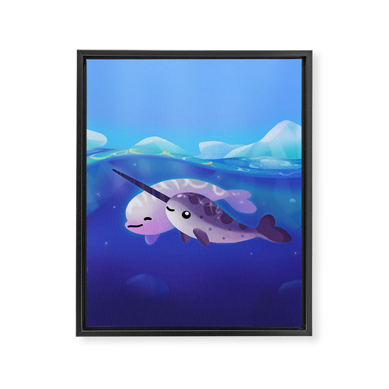 Beluga and Narwhal Framed Canvas Print Gallery Image 6