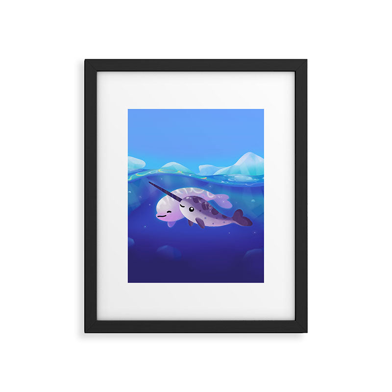 Beluga and Narwhal Framed Art Print Gallery Image 5