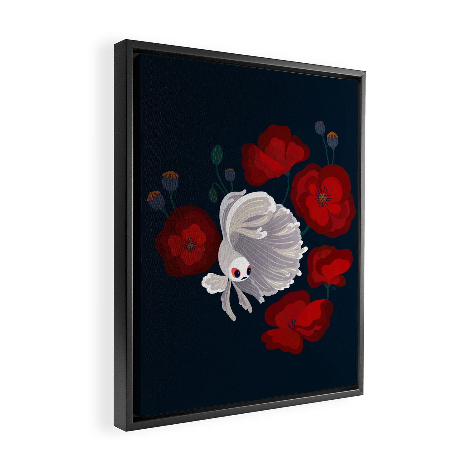 Bettas and Poppies Framed Canvas Print Gallery Image 2