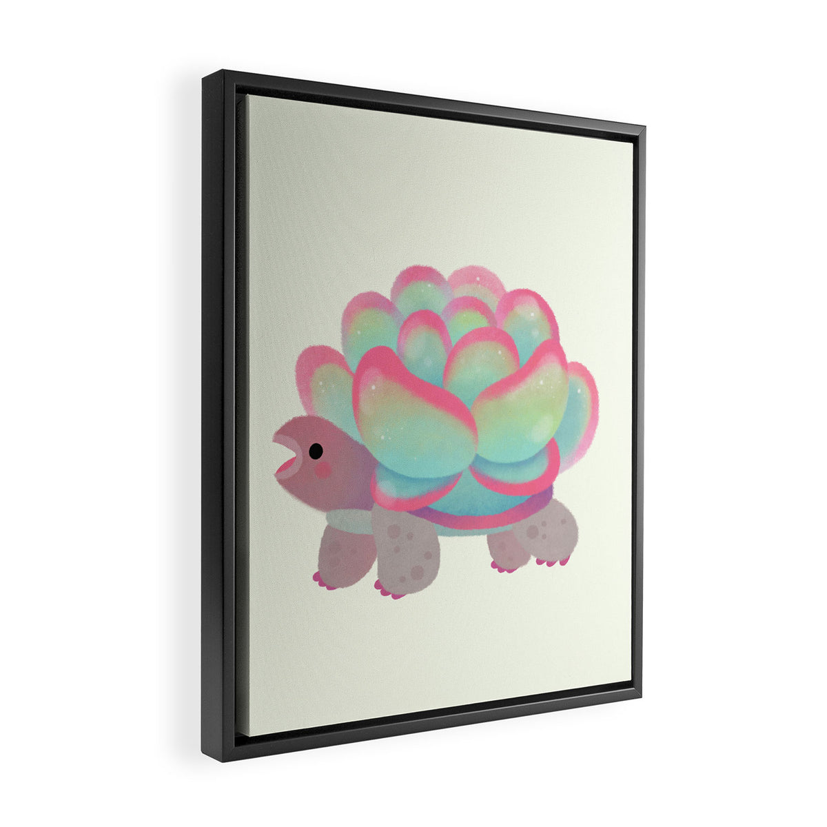 Cactus tortoise Framed Canvas Print Gallery Image 2