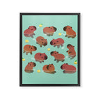 Capybath time Framed Canvas Print Gallery Image 8