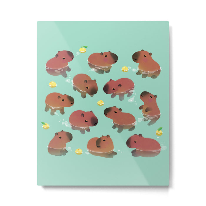 Capybath time Metal Print Gallery Image 1