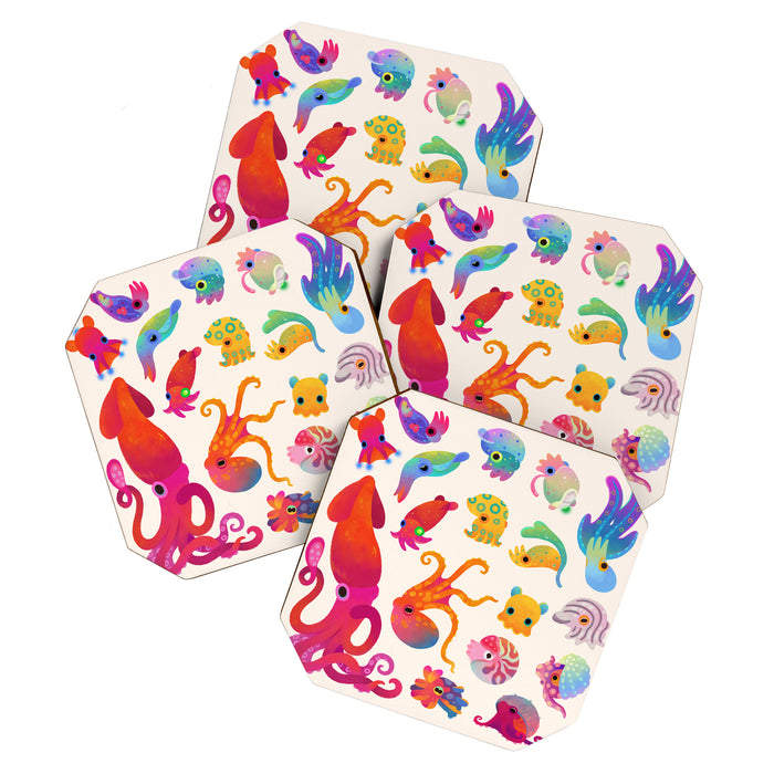 Cephalopod - pastel Coaster Gallery Image 1