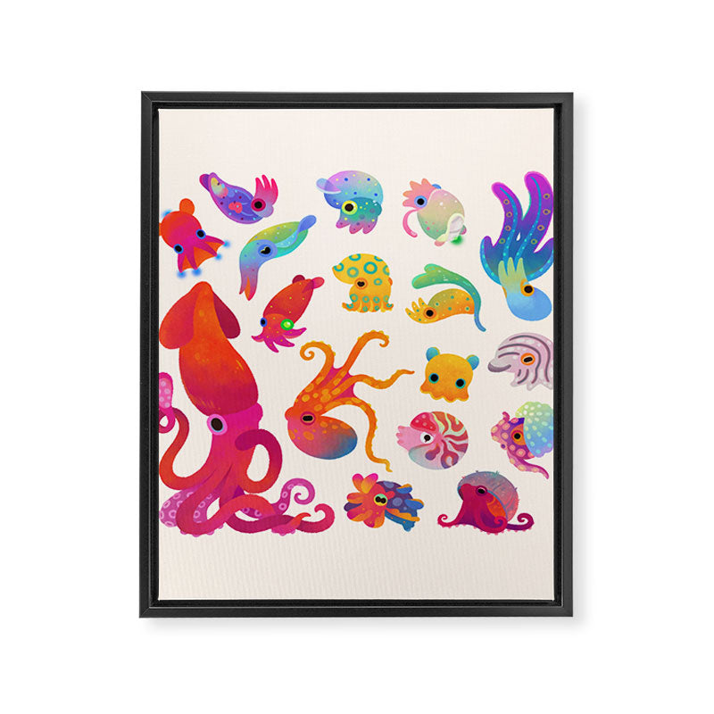 Cephalopod - pastel Framed Canvas Print Gallery Image 6