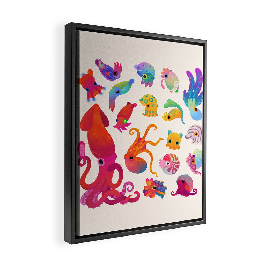 Cephalopod - pastel Framed Canvas Print Gallery Image 2