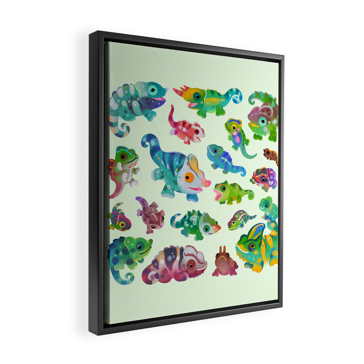 Chameleon - bright Framed Canvas Print Gallery Image 2