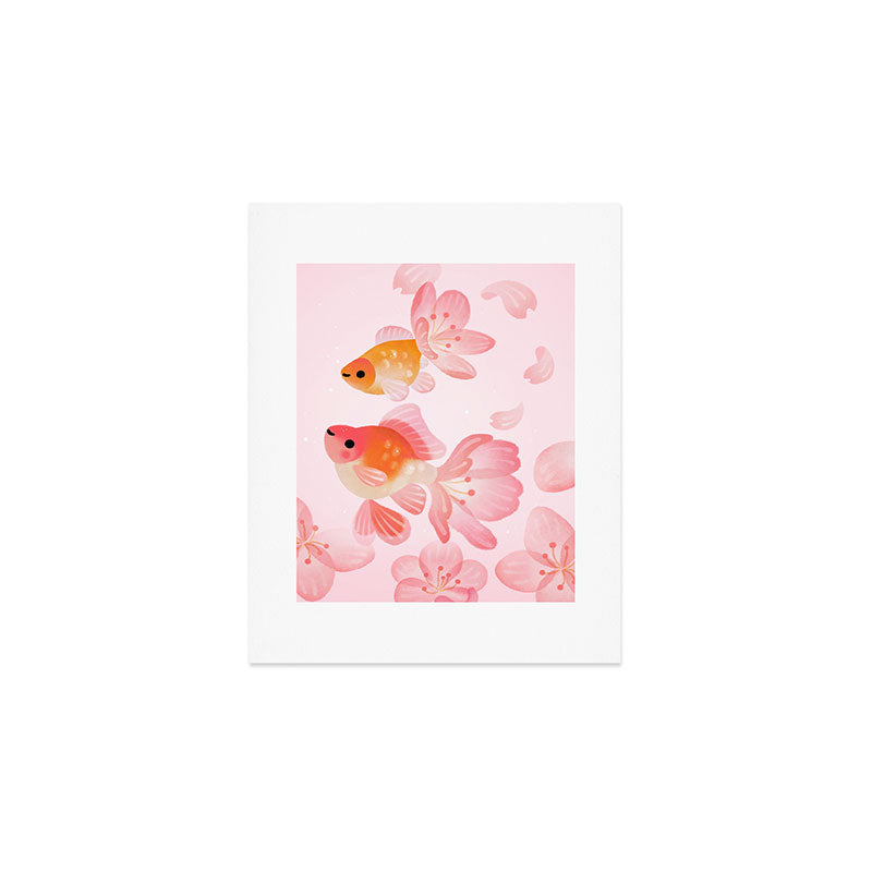 Cherry blossom goldfish Art Print Gallery Image 1