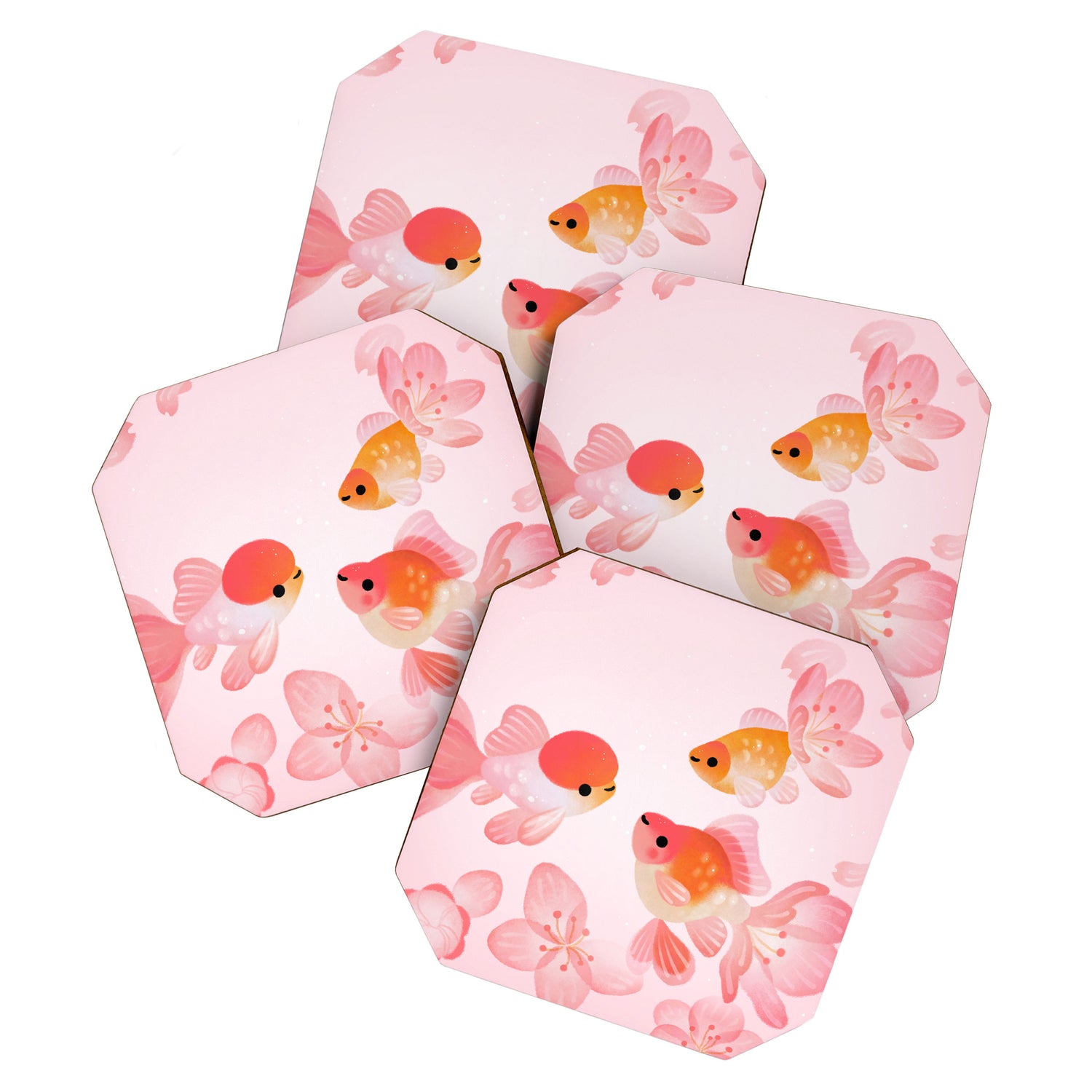 Cherry blossom goldfish Coaster Gallery Image 1