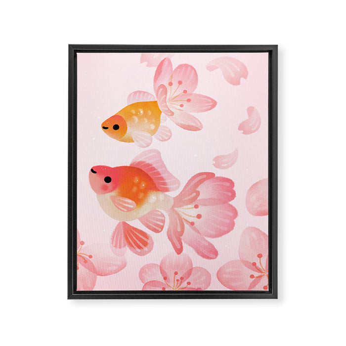 Cherry blossom goldfish Framed Canvas Print Gallery Image 1